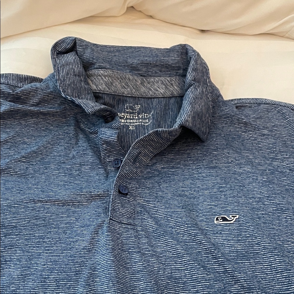Vineyard Vines Men's Striped Navy Polo